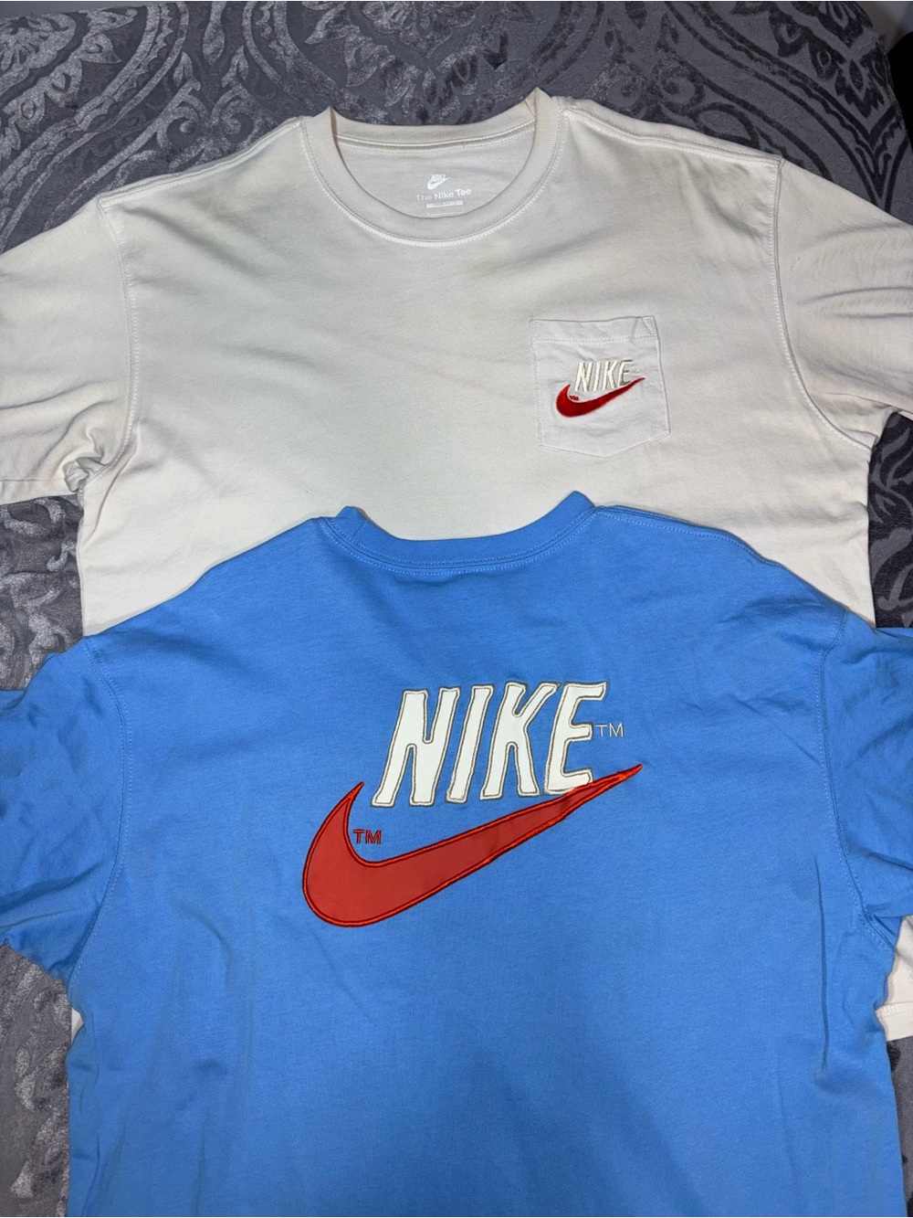 Nike Mens Sz Large Max90 Sportswear Embroidered Logo T-Shirt Bundle 2-Lot